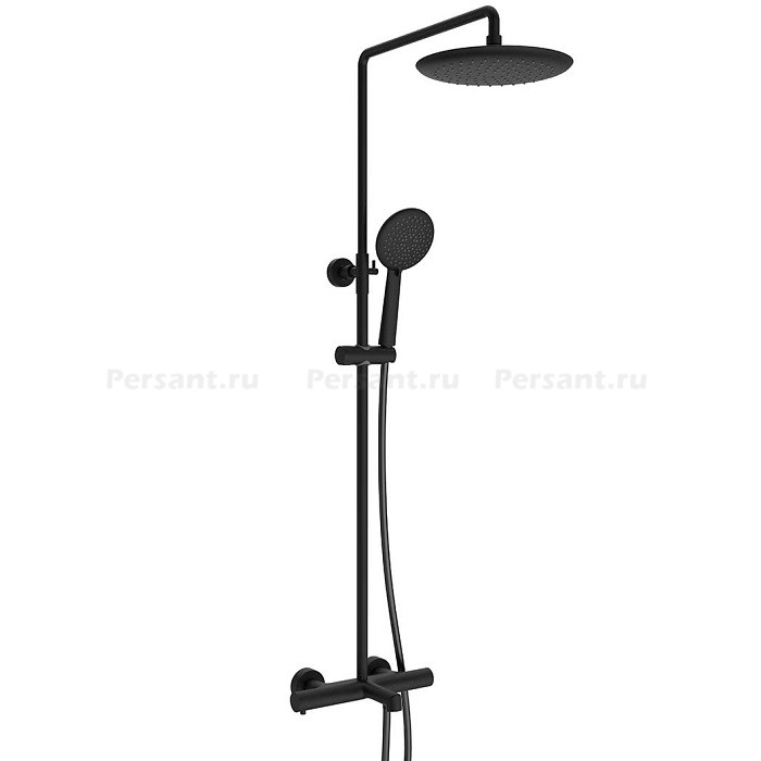 Душевая стойка Vincea Desire VSFS-1D1TMB черная, с термостатом