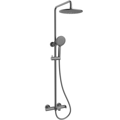 Душевая стойка Vincea Rondo VSFS-1R1GM вороненая сталь