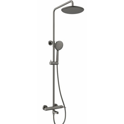 Душевая стойка Vincea Rondo VSFS-1RS1GM вороненая сталь