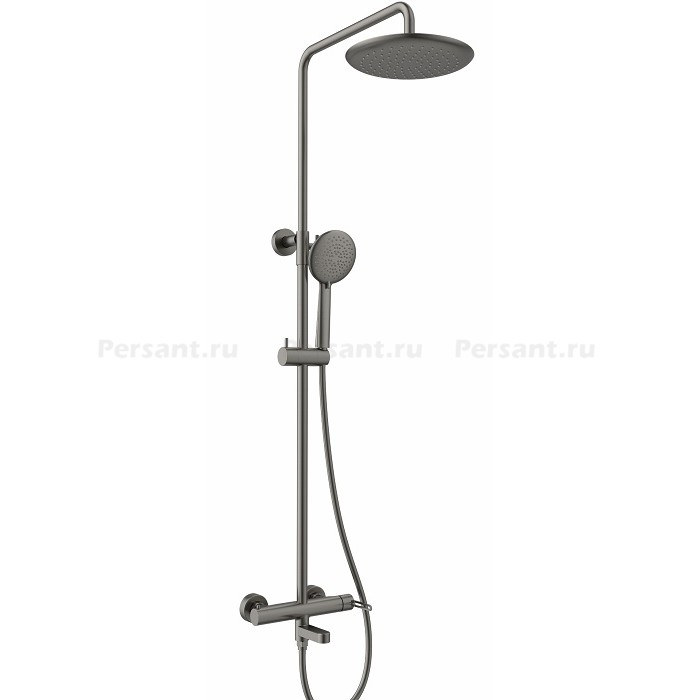Душевая стойка Vincea Rondo VSFS-1RS1GM вороненая сталь