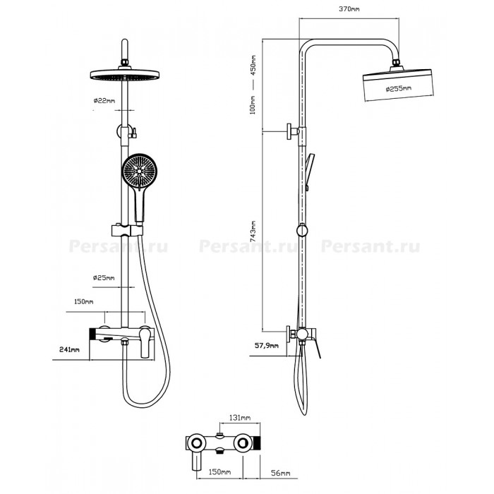 Душевая стойка Vincea Arco VSFS-4AR1CH хром