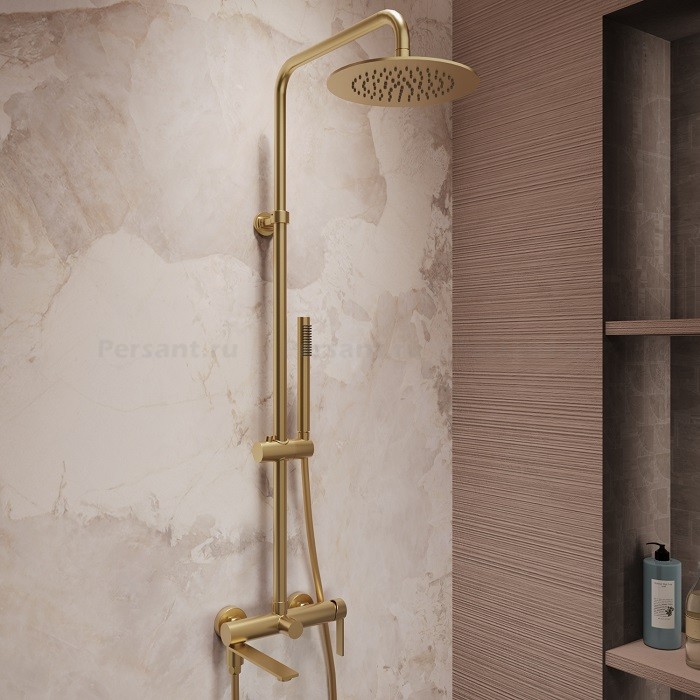 Душевая стойка Vincea Linea VSFS-4LN1BG золото брашированное