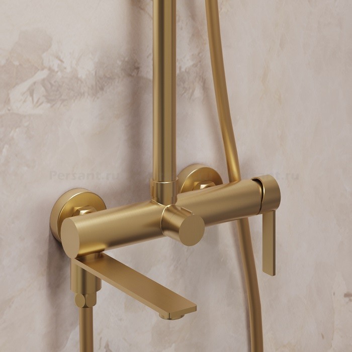 Душевая стойка Vincea Linea VSFS-4LN1BG золото брашированное