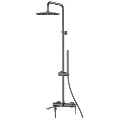 Душевая стойка Vincea Linea VSFS-4LN1GM вороненая сталь