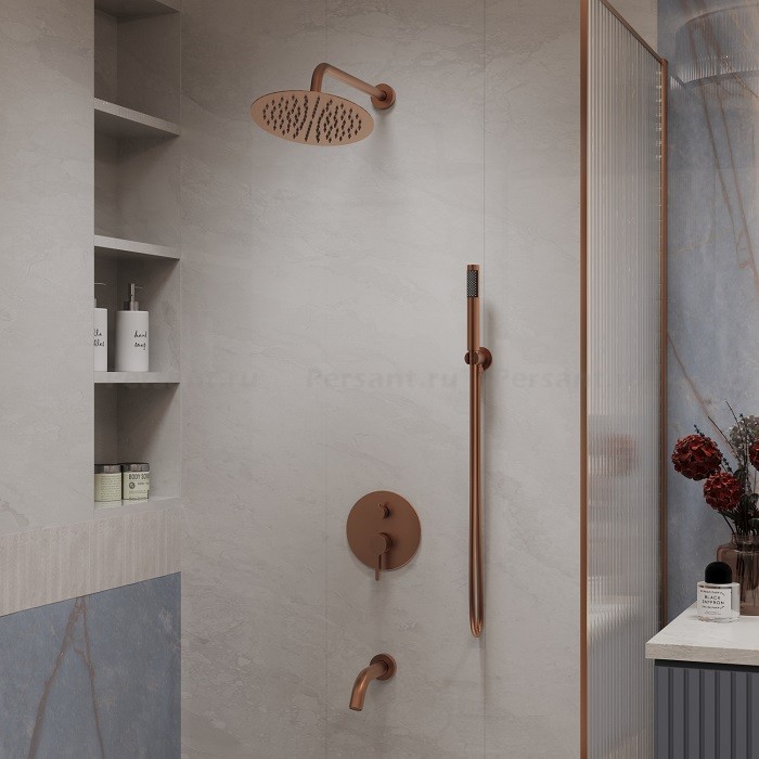 Душевой комплект Vincea Villa VSFW-1VL3BC медь брашированная, 3 режима