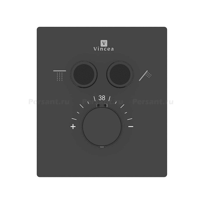Душевой комплект Vincea Inspire VSFW-3I21MT2MB с термостатом, черный, 2 режима
