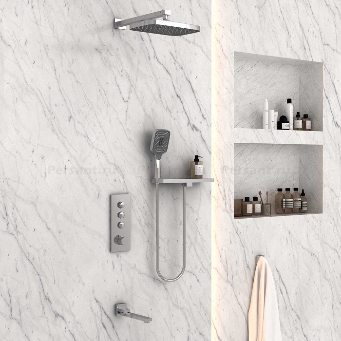 Душевой комплект Vincea VSFW-431T1RCH с термостатом, хром, 3 режима