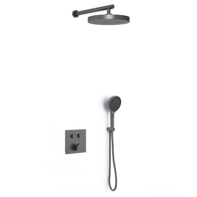Душевой комплект Vincea Inspire VSFW-4I212GM вороненая сталь, с термостатом, 2 режима