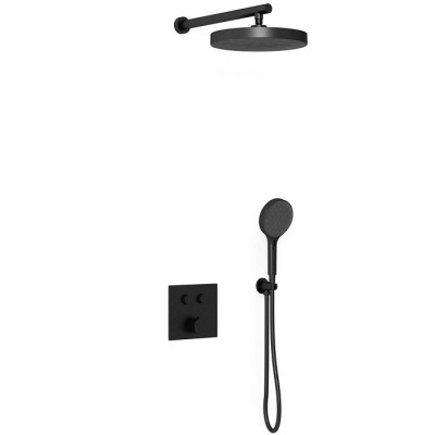 Душевой комплект Vincea Inspire VSFW-4I212MB черный матовый, с термостатом, 2 режима