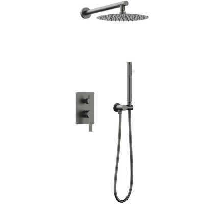 Душевой комплект Vincea Linea VSFW-4LN0GM вороненая сталь, 2 режима