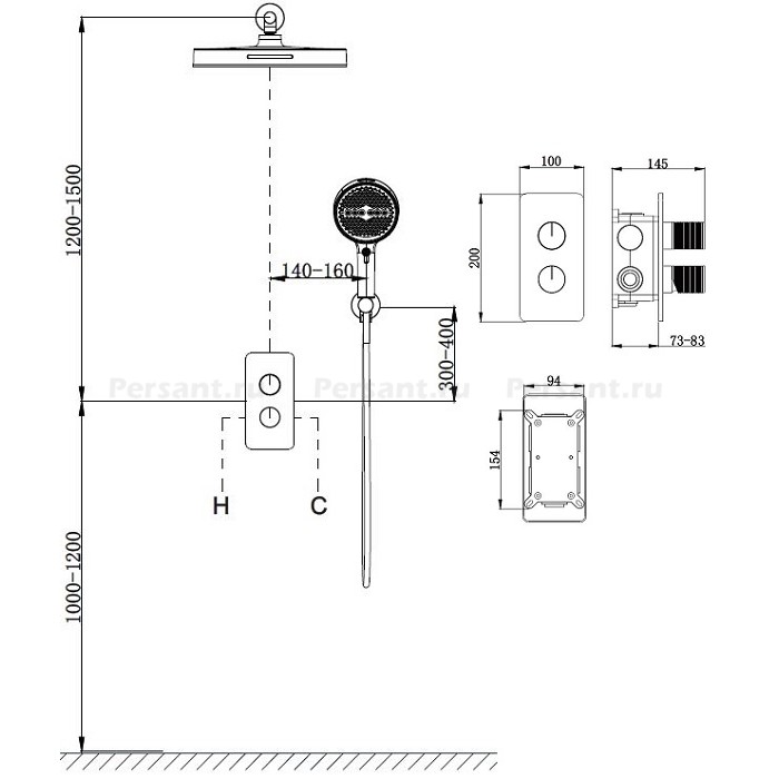 Душевой комплект Vincea Domus VSFW-5DM0CH хром, 2 режима