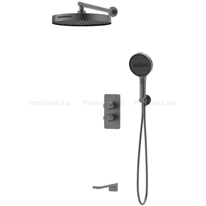 Душевой комплект Vincea Domus VSFW-5DM1GM вороненая сталь, 3 режима