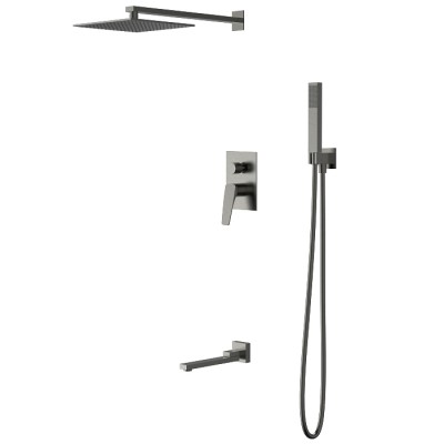 Душевой комплект Vincea Puro VSFW-5P1GM вороненая сталь, 3 режима