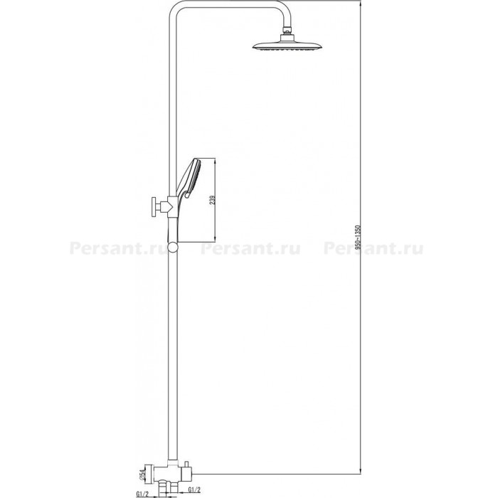 Душевая система Ravak DS X07P232 без смесителя, хром