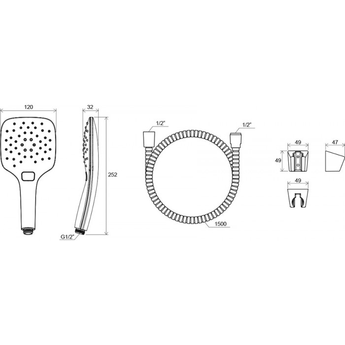 Душевой гарнитур Ravak Air X07S010 белый/хром