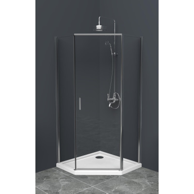 Душевой уголок BelBagno Uno 100x100 UNO-195-P-1-100-C-Cr профиль хром стекло прозрачное