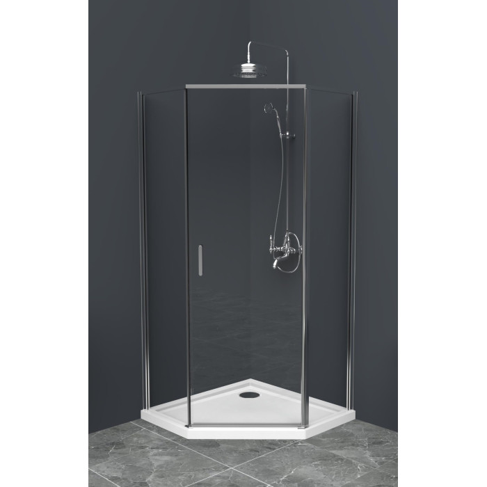 Душевой уголок BelBagno Uno 80x80 UNO-195-P-1-80-C-Cr профиль хром стекло прозрачное