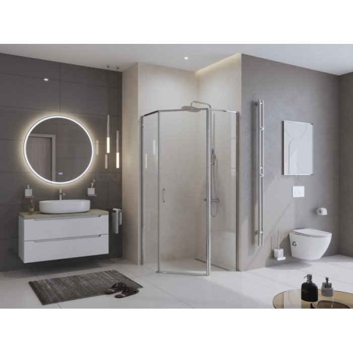 Душевой уголок BelBagno Uno 100x100 UNO-195-P-1-100-C-Cr профиль хром стекло прозрачное