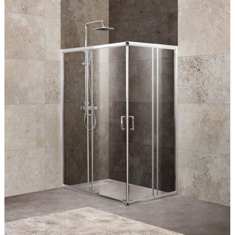 Душевой уголок BelBagno Unique 100х75 UNIQUE-AH-2-100/115-75/90-C-Cr профиль хром стекло прозрачное