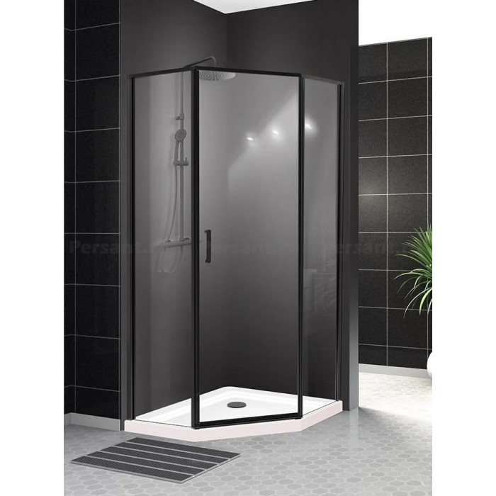 Душевой уголок BelBagno Uno 100x100 UNO-195-P-1-100-C-Nero профиль черный стекло прозрачное