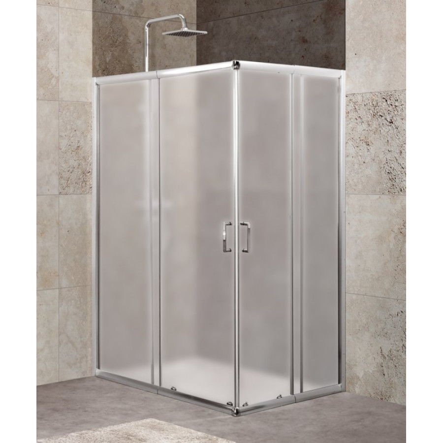 Душевой уголок BelBagno Unique 100х75 UNIQUE-AH-2-100/115-75/90-P-Cr профиль хром стекло рифленое