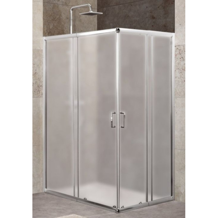 Душевой уголок BelBagno Unique 100х75 UNIQUE-AH-2-100/115-75/90-P-Cr профиль хром стекло рифленое