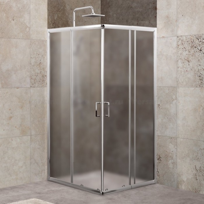 Душевой уголок BelBagno Unique 100х100 UNIQUE-A-2-85/100-P-Cr профиль хром стекло рифленое