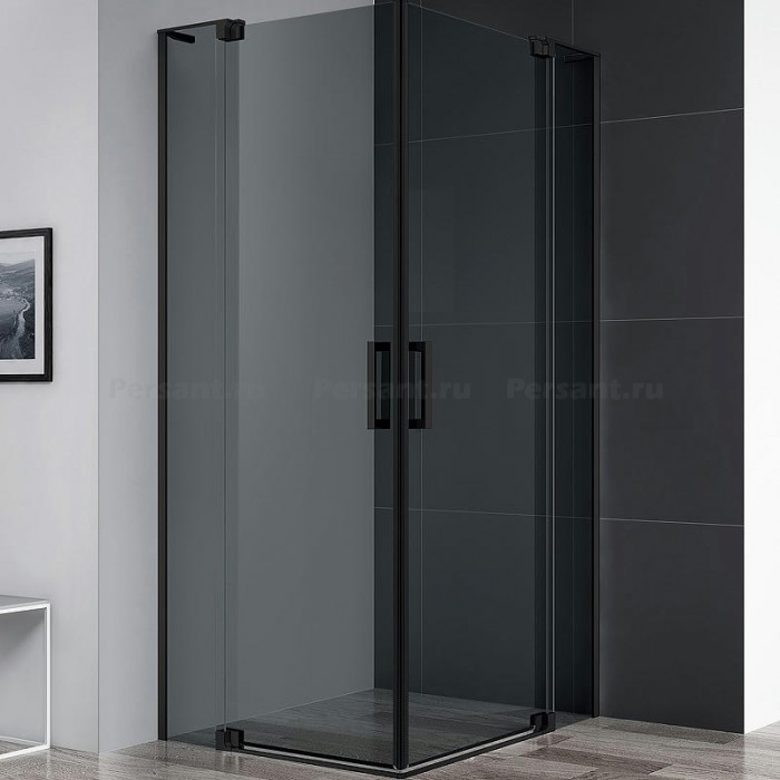 Душевой уголок Cezares Slider 75x85 SLIDER-AH-2-70/80-80/90-GRIGIO-NERO профиль черный стекло серое