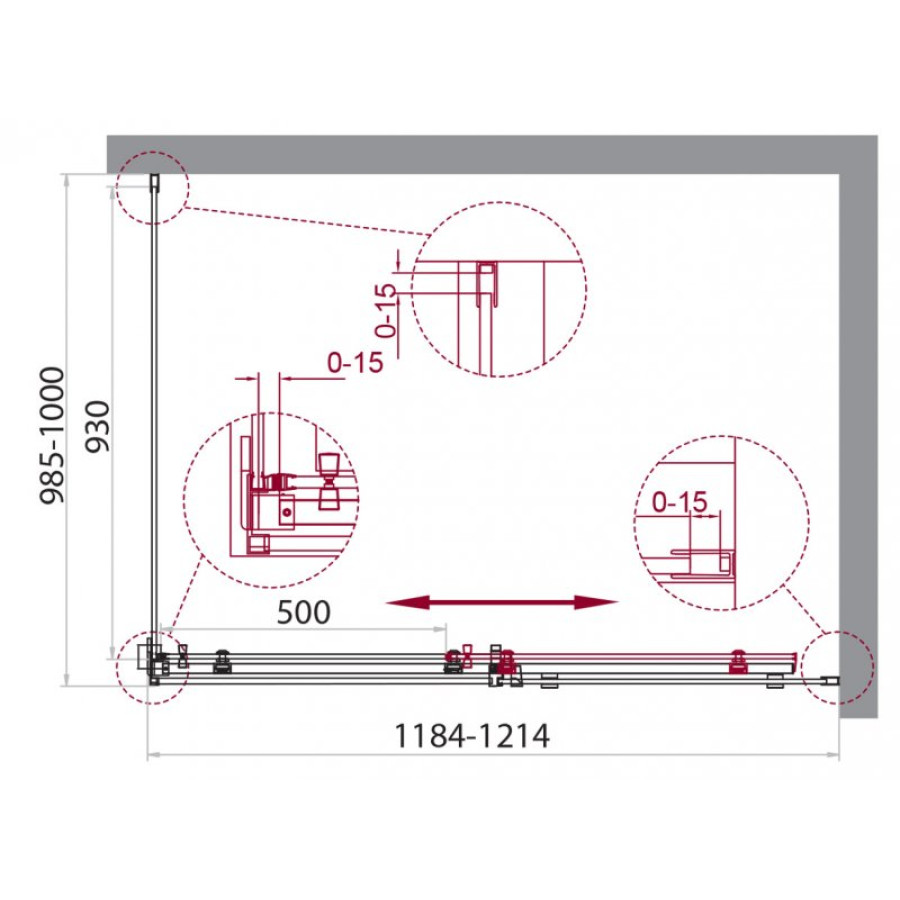 Душевой уголок BelBagno Acqua 120х100 ACQUA-AH-1-120/100-C-Cr профиль Хром стекло прозрачное