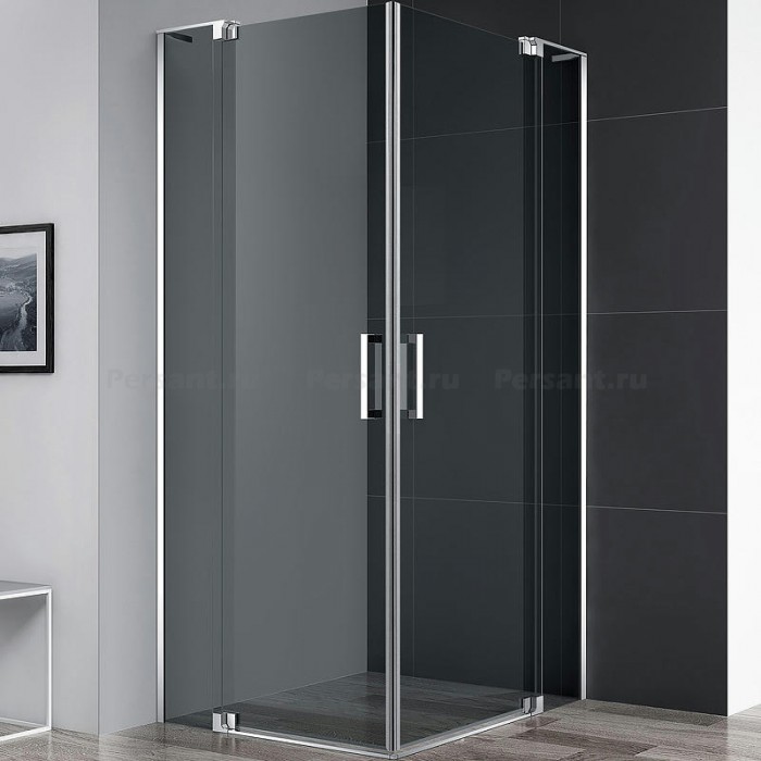 Душевой уголок Cezares Slider 75x105 SLIDER-AH-2-70/80-100/110-GRIGIO-Cr профиль хром стекло серое