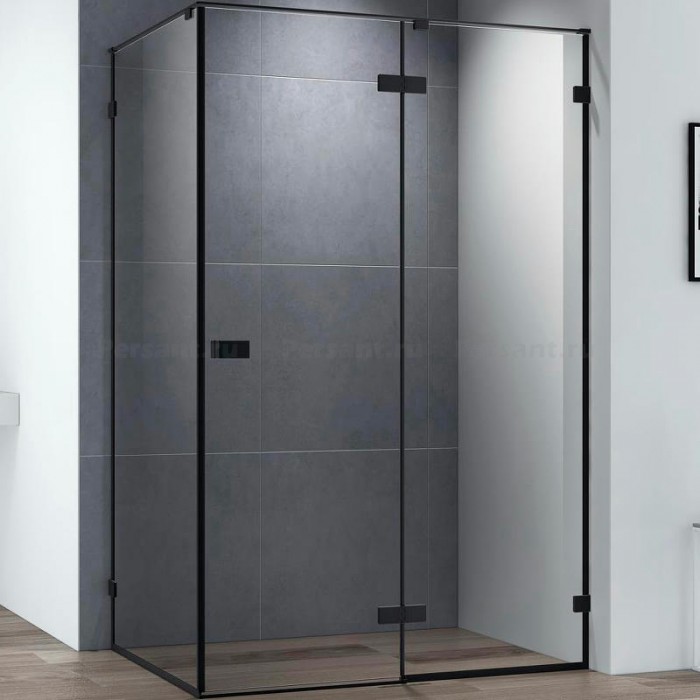Душевой уголок Cezares Bellagio 120x80 BELLAGIO-AH-1-120/80-C-NERO профиль Черный матовый стекло прозрачное
