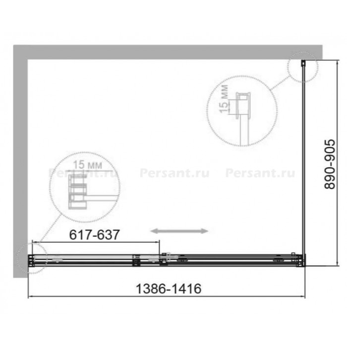 Душевой уголок Cezares Duet 140x90 DUET SOFT-M-AH-1-140/90-C-Cr профиль хром стекло прозрачное