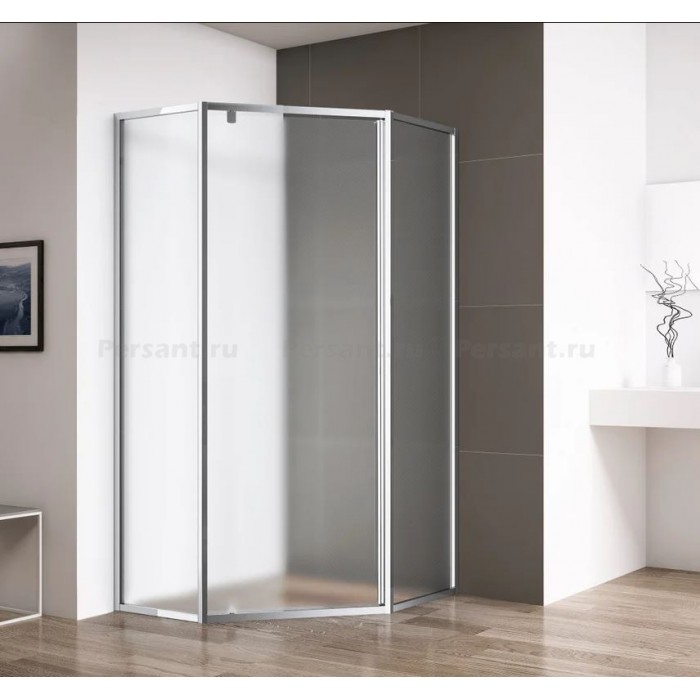 Душевой уголок Cezares Eco 100х100 ECO-O-P-1-100-P-Cr профиль хром стекло рифленое