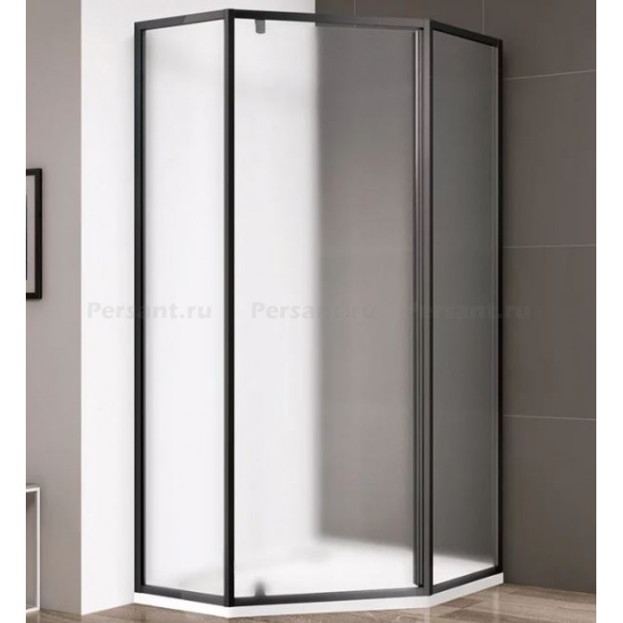 Душевой уголок Cezares Eco 90х90 ECO-O-P-1-90-P-NERO профиль черный стекло рифленое