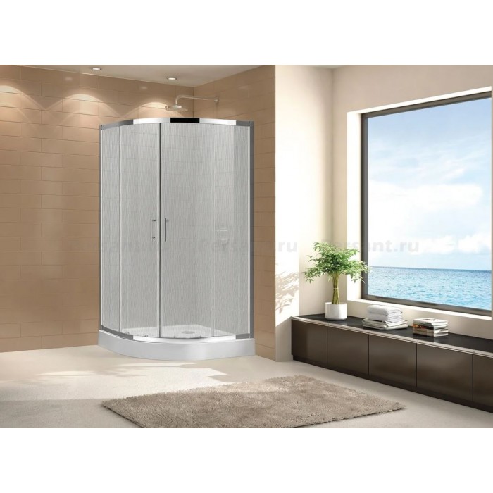 Душевой уголок Cezares Eco 90x90 ECO-O-R-2-90-P-Cr профиль хром стекло рифленое