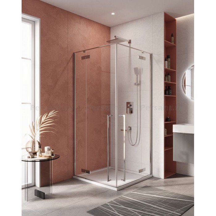Душевой уголок Cezares Liner 90x90 LINER-A-2-90-C-Cr профиль хром, стекло прозрачное