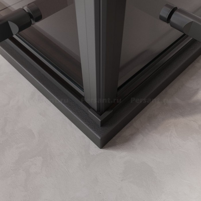 Душевой уголок Cezares Liner 90x90 LINER-A-2-90-C-NERO профиль черный, стекло прозрачное