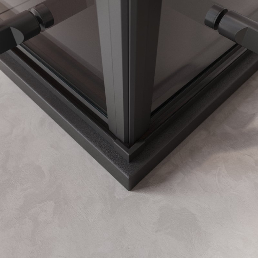 Душевой уголок Cezares Liner 90x90 LINER-A-2-90-C-NERO профиль черный, стекло прозрачное