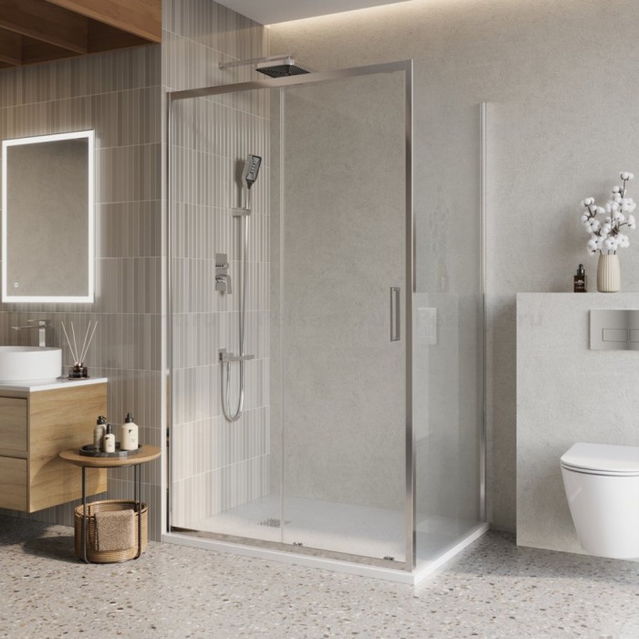 Душевой уголок BelBagno Luce 110х100 LUCE-AH-1-110/100-C-Cr профиль хром стекло прозрачное