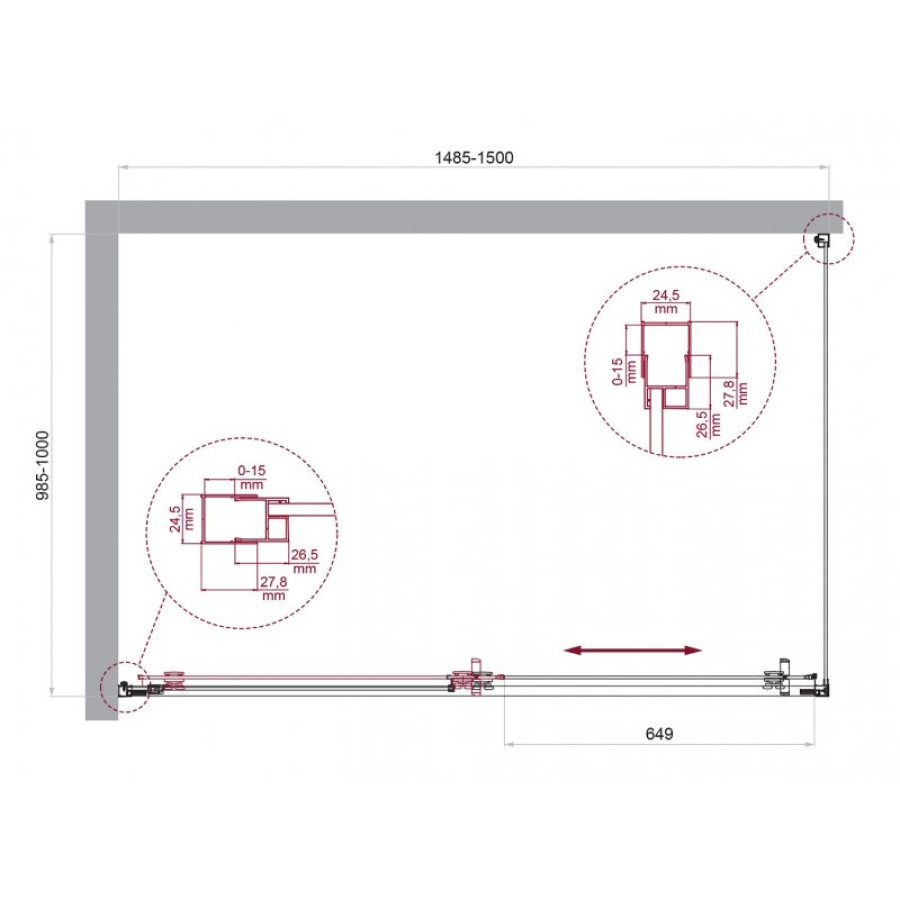 Душевой уголок BelBagno Luce 150х100 LUCE-AH-1-150/100-C-Cr профиль хром стекло прозрачное