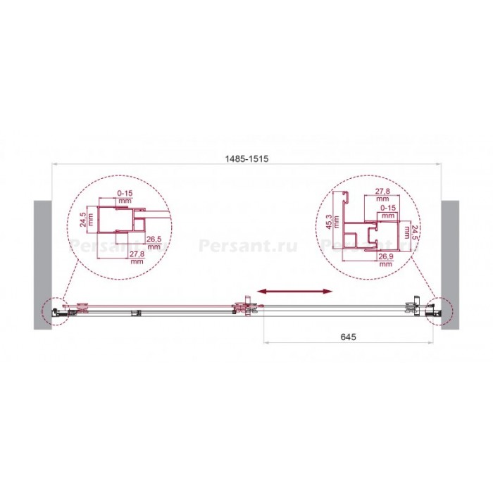 Душевая дверь BelBagno Luce 150 LUCE-BF-1-150-C-Cr профиль хром стекло прозрачное
