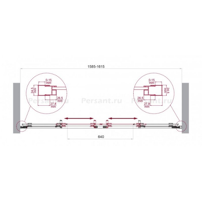Душевая дверь BelBagno Luce 160 LUCE-BF-2-160-C-Cr профиль хром стекло прозрачное