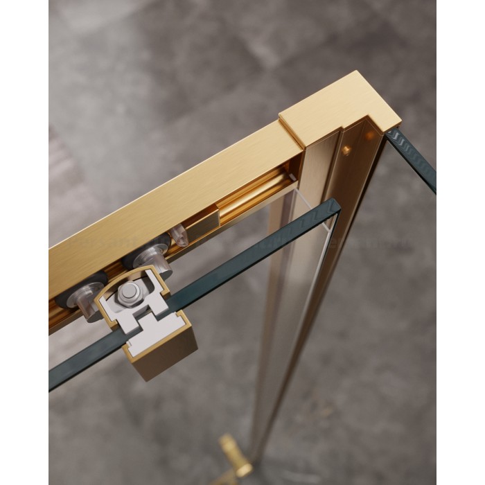 Душевой уголок Cezares Molveno 120x90 MOLVENO-AH-11-120/90-C-BORO-IV золото брашированное стекло прозрачное