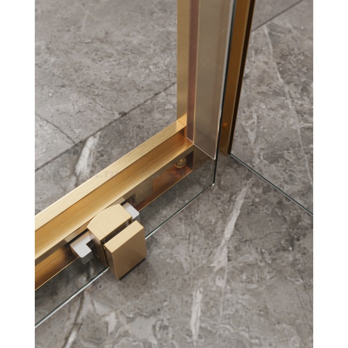Душевой уголок Cezares Molveno 120x90 MOLVENO-AH-11-120/90-C-BORO-IV золото брашированное стекло прозрачное