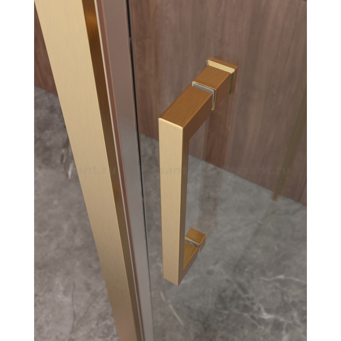 Душевой уголок Cezares Molveno 120x90 MOLVENO-AH-11-120/90-C-BORO-IV золото брашированное стекло прозрачное