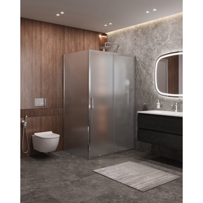 Душевой уголок Cezares Molveno 150x90 MOLVENO-AH-11-150/90-P-Cr профиль хром стекло рифленое