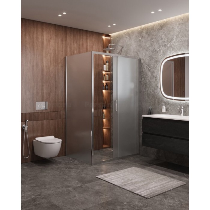 Душевой уголок Cezares Molveno 150x90 MOLVENO-AH-11-150/90-P-Cr профиль хром стекло рифленое