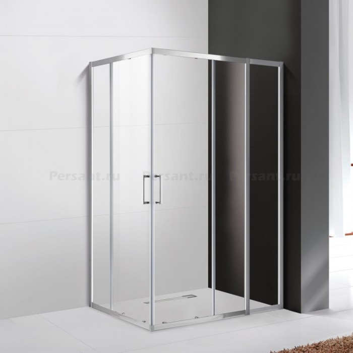 Душевой уголок Cezares Molveno 110х80 MOLVENO-AH-21-80+30-C-Cr-IV профиль хром стекло прозрачное