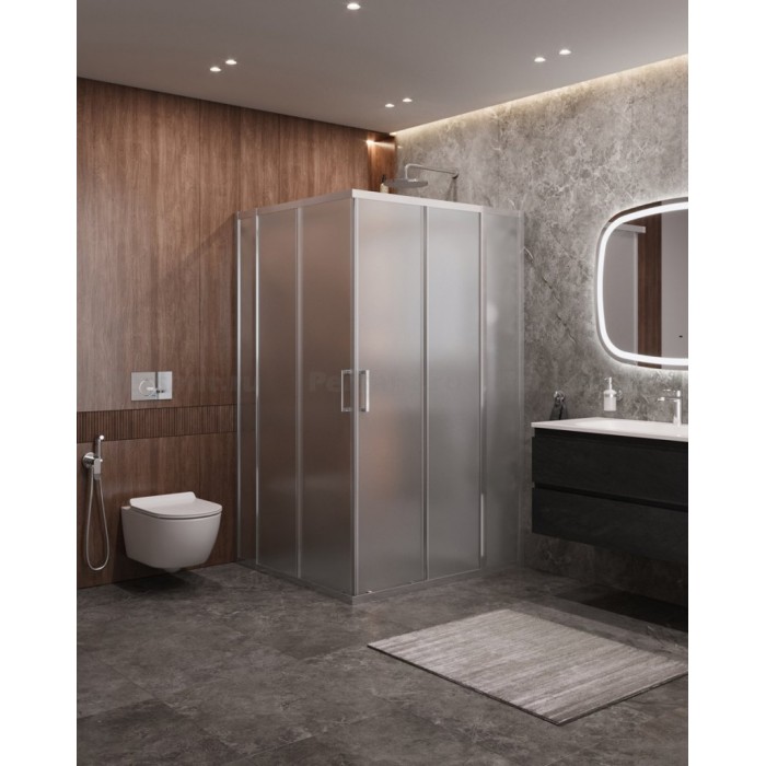 Душевой уголок Cezares Molveno 120х110 MOLVENO-AH-22-120/110-P-Cr профиль Хром стекло рифленое