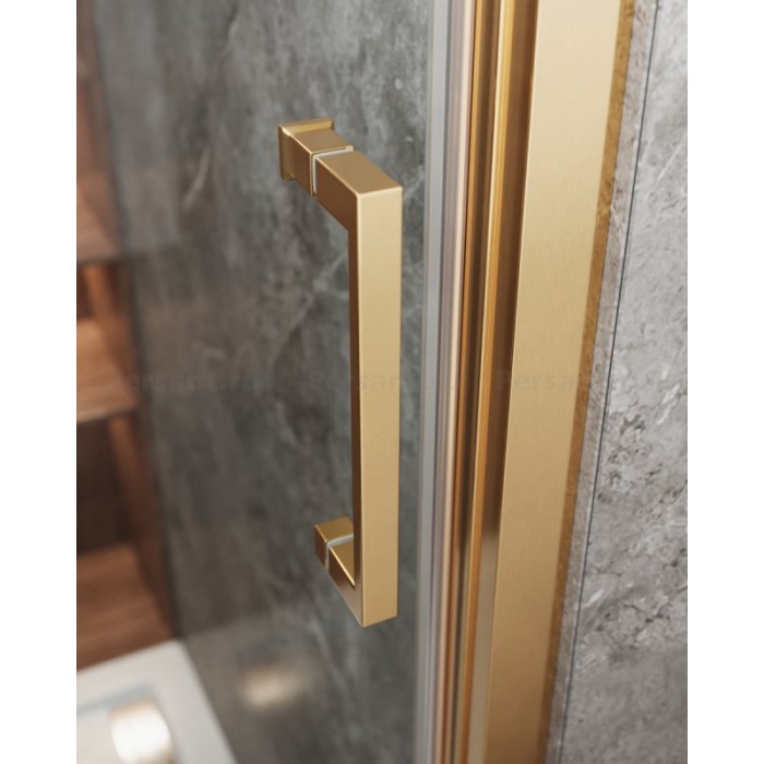 Душевой уголок Cezares Molveno 120x90 MOLVENO-AHF-31-120/90-C-BORO-IV золото брашированное стекло прозрачное